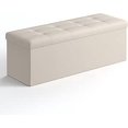 thumbnail image 1 of SONGMICS Puff Almancenaje, Banco de Almacenamiento, Carga de 300 kg, con Acolchado, para Salón, Dormitorio, Entrada, Beige LSF70MV1, 1 of 5