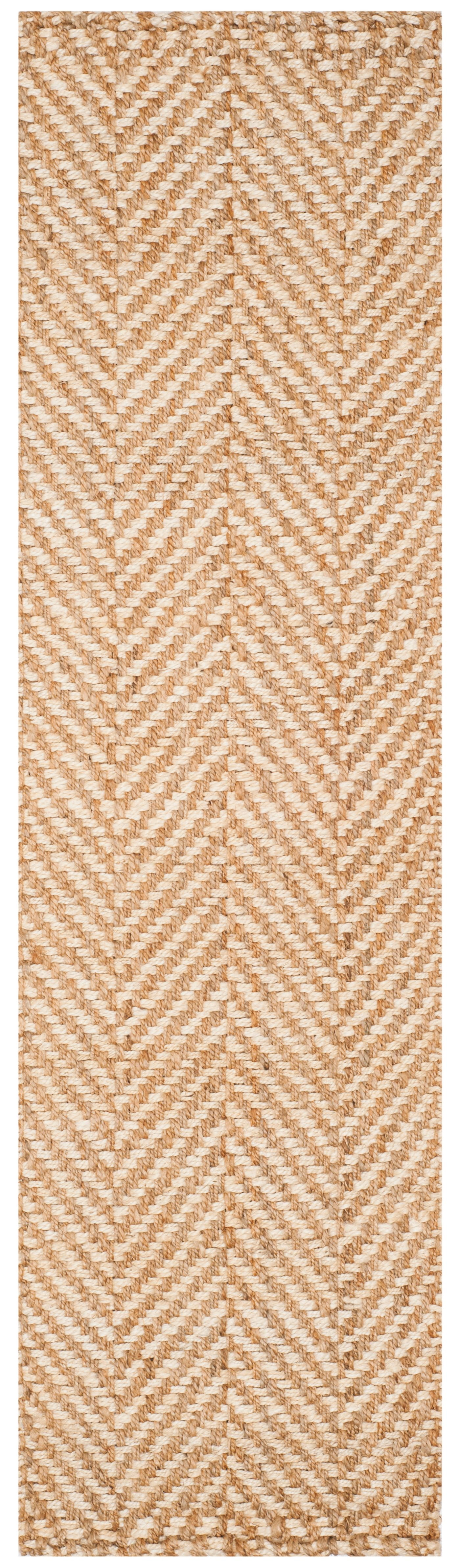 SAFAVIEH Natural Fiber Houston Braided Jute Runner Rug, Ivory/Natural, 2'3" x 8'