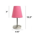 thumbnail image 3 of Creekwood Home Nauru 10.5" Traditional Petite Metal Stick Bedside Table Desk Lamp in Sand Nickel with Fabric Empire Shade for Nightstand, End Table, Dorm, Home Décor, Bedroom, Living Room, Pink, 3 of 6
