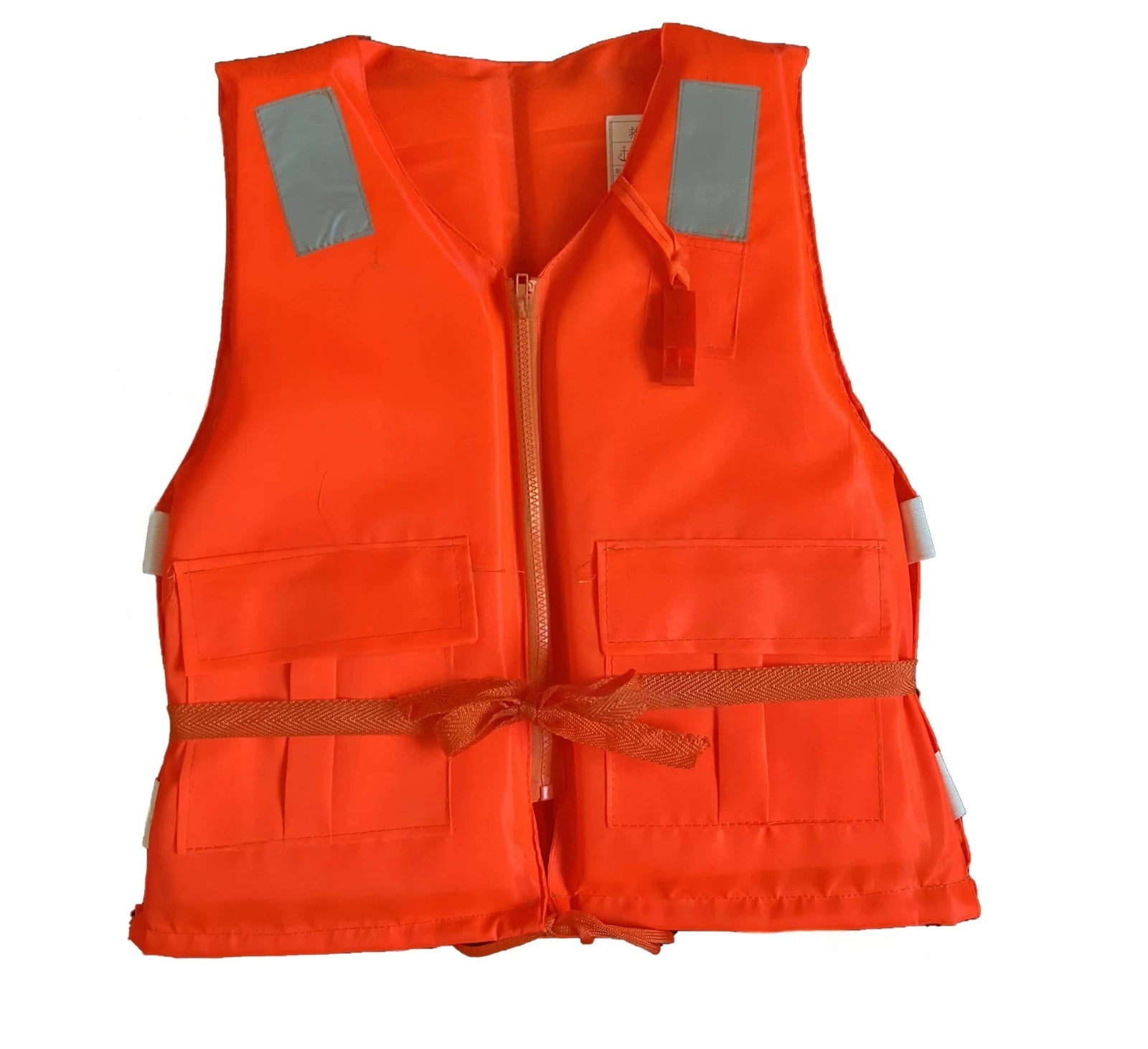 Life Jacket Adult Orange Life Vest Buoyancy Flotation Vest Adjustable Safety Life Jacket for Boating Kayaking Fishing Water Sports