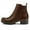 Dark Brown, variant on Pennysue Women's Ankle Boots Platform Lug Sole Chunky Heel Rufous Chelsea Booties with Side Zipper Size 7.5