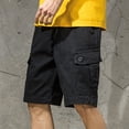 thumbnail image 3 of Men's Cargo Shorts Outdoor Workwear Streetwear Summer Lightweight Comfortable Breathable Hiking Trousers with Pockets Black L, 3 of 8