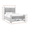 thumbnail image 3 of Picket House Furnishings Grayson Queen Storage Poster 4pc Bedroom Set, Grey Oak, 3 of 8