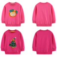 thumbnail image 3 of DOZINSIX 2 Pack Toddler Girls Crewneck Sweatshirts Kids Cotton Cute Embroidered Long Sleeve Fall Winter Pullover Tops, 3 of 9