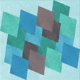 thumbnail image 1 of Ahgly Company Machine Washable Indoor Square Transitional Glacial Blue Ice Blue Area Rugs, 5' Square, 1 of 7