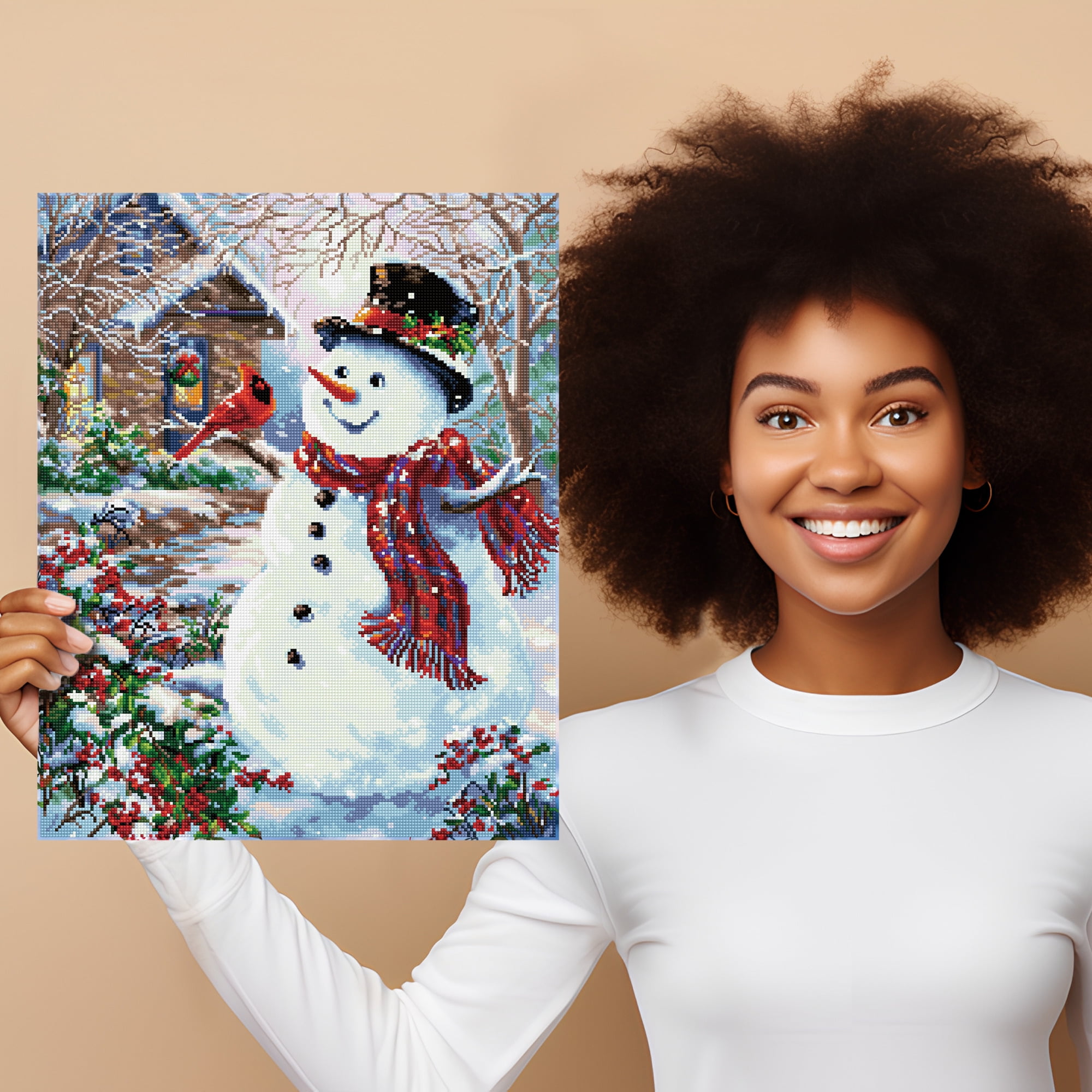 Diamond Dotz® Snowman & Feathered Friend Diamond Painting