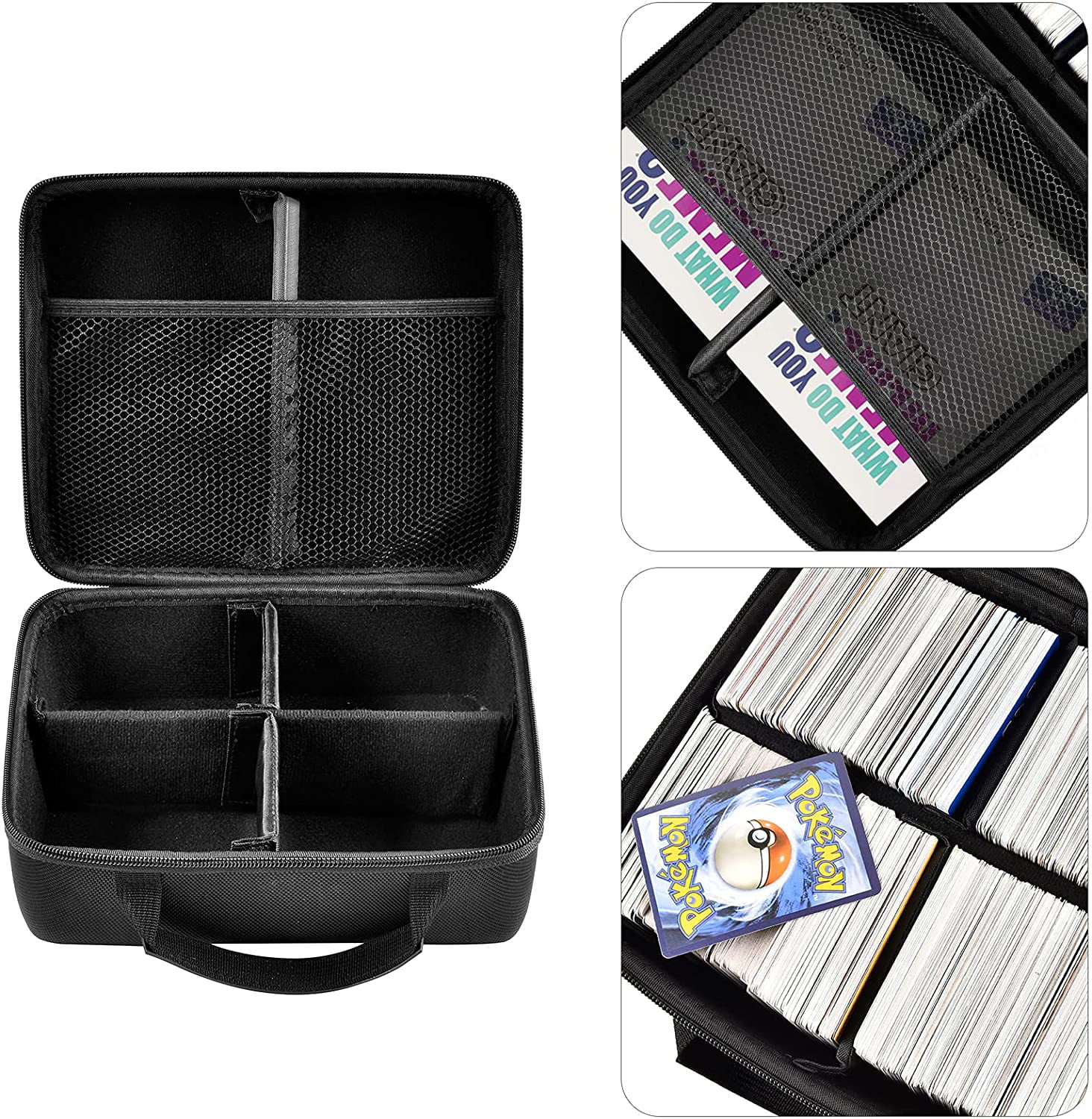 Portable Ultra Pro Deluxe Card Carrying Case Bag Bundle Black Dragon & Magic The Gathering Card Sleeves Black Lotus Design