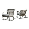 thumbnail image 2 of Real Flame 9701 Calvin 37" Wicker Outdoor Rocking Chair - Grey, 2 of 7