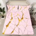 thumbnail image 2 of Manfei Pink Marble 3pcs Twin Sheet Sets,Watercolor Art Twin Fitted Sheet,Stone Patter Breathable Flat Sheet,Ultra Soft Teenager Bedroom Decor, 2 of 7