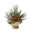 thumbnail image 2 of kladzum 12-inch Table Top Christmas Tree Artificial Mini Christmas Tree with Red Berry Pines Cones and Burlaps Base, Exquisite Christmas Decorations Ideal for Home Farmhouses Desk Decor, 2 of 6