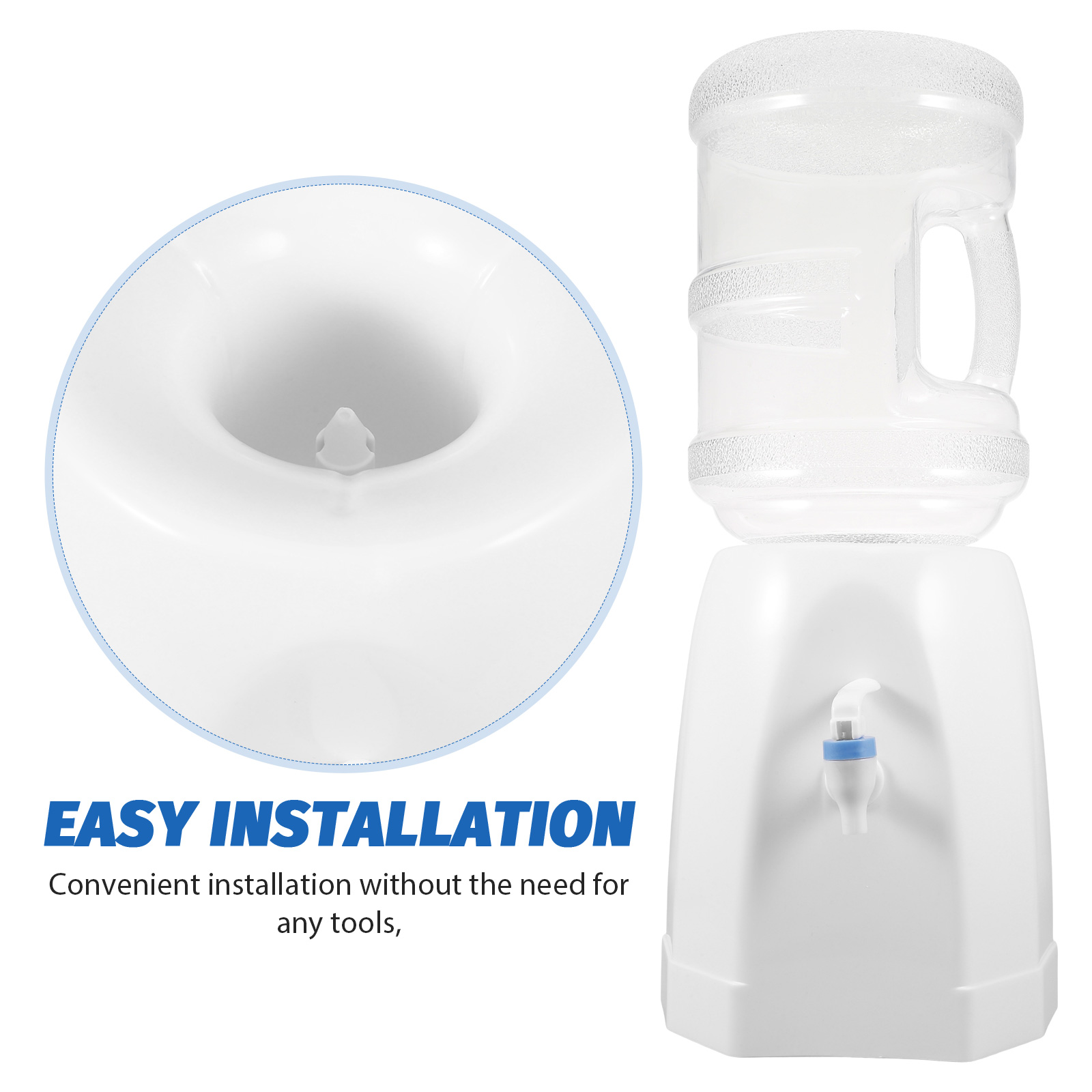 RENACLIPY Portable White Cold Water Dispenser with Tap for Desk Countertop and Outdoor Use
