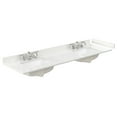 thumbnail image 5 of Wyndham Collection Icon 72 Inch Double Bathroom Vanity in White, White Quartz Countertop, Undermount Square Sinks (3-Hole), Matte Black Trim, 70 Inch Mirror, 5 of 6