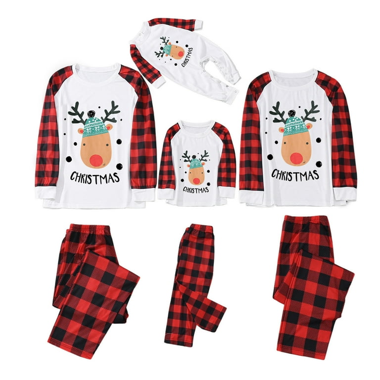 2024 Christmas Family Matching Christmas Pajama Pants for Family Suit Men Dad Target Family Christmas Pajamas Cartoon Deer Printed Family Matching Pajamas Set Pajamas Suit Homewear Target Family Walma...