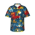 thumbnail image 2 of Picia Vehicles Cartoon with Funny Drivers Gentle Cotton Regular Fit Short Sleeve Casual Hawaiian Shirt for Men-, 2 of 9