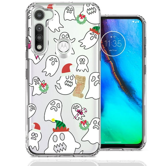 MUNDAZE For Motorola Moto G Fast Halloween Christmas Ghost Design Double Layer Phone Case Cover