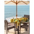 thumbnail image 3 of Outdoor Tablecloth with Umbrella Hole for Patio/Picnic/Party/Camping, Sunflower Waterproof Table Cloth Square Cover Washable, Yellow Summer Botanical Farmhouse Floral Wooden (54"x 54"), 3 of 8