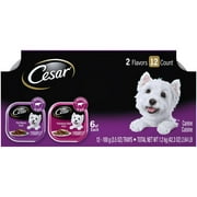 Cesar Classic Loaf Small Breed Adult Beef Pate Wet Dog Food Variety Pack, 3.5 oz. Tray, Pack of 12
