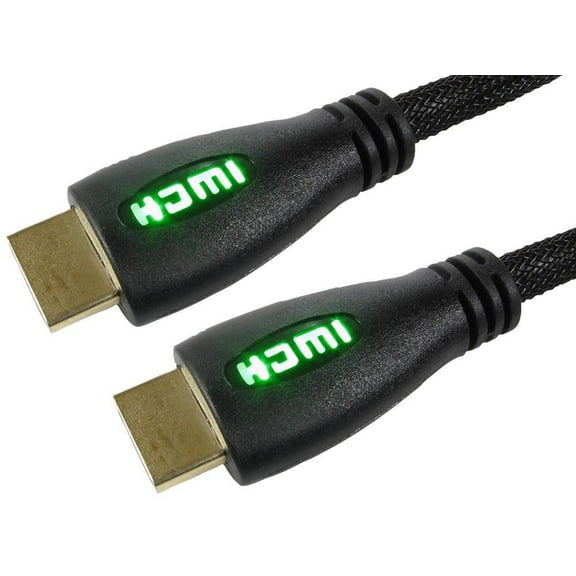 PRO SIGNAL High Speed HDMI Lead Male to Male Green LED Display Braided 3m Black