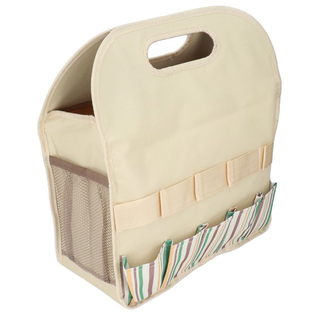 Uadme Bolsa para Herramientas de jardín, Resistente, 600D, Oxford, para jardinería, organizadores, Multiusos, Reutilizable, Bolsa de Almacenamiento para Herramientas de jardín con Asas(Caqui)