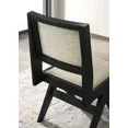 thumbnail image 3 of Gorgeous Black Dining Room Furniture Metal Base Dining Table 4x Side Chairs Light Gray Upholstery 5pc Dining Set, 3 of 5