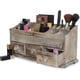 thumbnail image 1 of 3 cajones - Caja de almacenamiento de cosméticos de madera para el almacenamiento ordenado y organizado de herramientas de maquillaje, pequeños accesorios en el hogar y la oficina Tocadores y encimera de baño (rústico) Vhermosa CZMR-ST6, 1 of 7