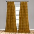 thumbnail image 5 of Ambesonne Ethnic Curtains, Striped Abstract Floral Art, Pair of 28"x95", Orange Charcoal Grey, 5 of 5