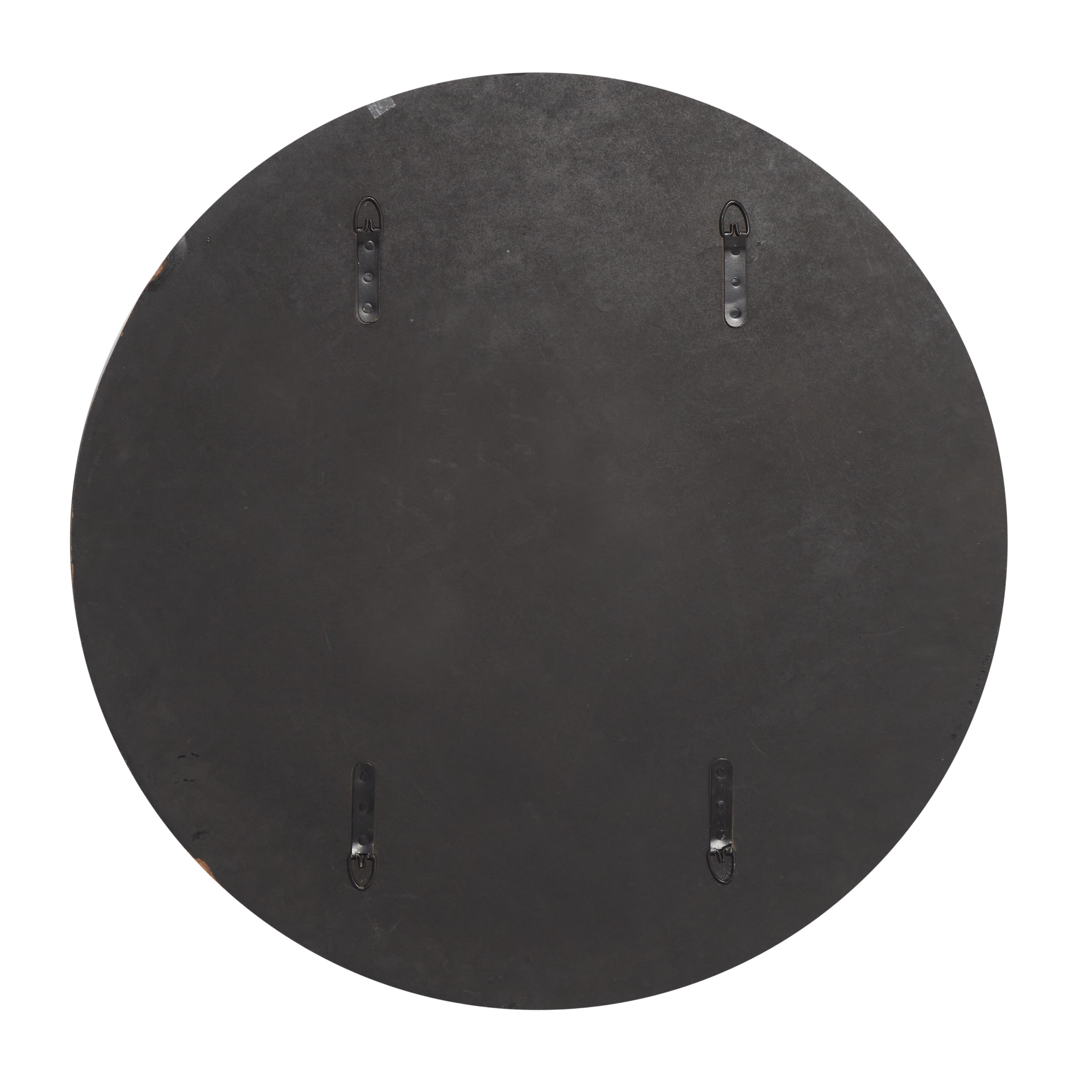 DecMode 28" x 28" Black Wall Mirror with Marble Accent