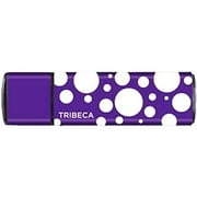 Tribeca Splash 4GB USB Flash Drive, Purple Polka Dot, FV01767