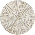thumbnail image 1 of Bashian H112-CA-6 RND-H19 Santa Fe Collection Geometric Contemporary Leather Hand Stitched Round Area Rug, Camel - 6 ft., 1 of 1
