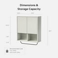 thumbnail image 3 of EYYTHUNG White Fluted Wooden Medicine Cabinet Storage, Bathroom Wall Cabinet with 2 Doors Adjustable Shelf and Towels Bar, 3 of 9