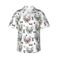 thumbnail image 2 of Xecao Cute French Bulldog print Hawaiian shirt - a stylish short-sleeve button-down for men, perfect for casual beach and tropical outings., 2 of 9