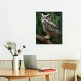 thumbnail image 2 of JEUXUS Canvas Prints Wall Art - a Great Horned Owl Sitting on a Tree Stump | Modern Wall Decor/Home Decoration Stretched Gallery Canvas Wrap Giclee Print & Ready to Hang - 16x20in, 2 of 4