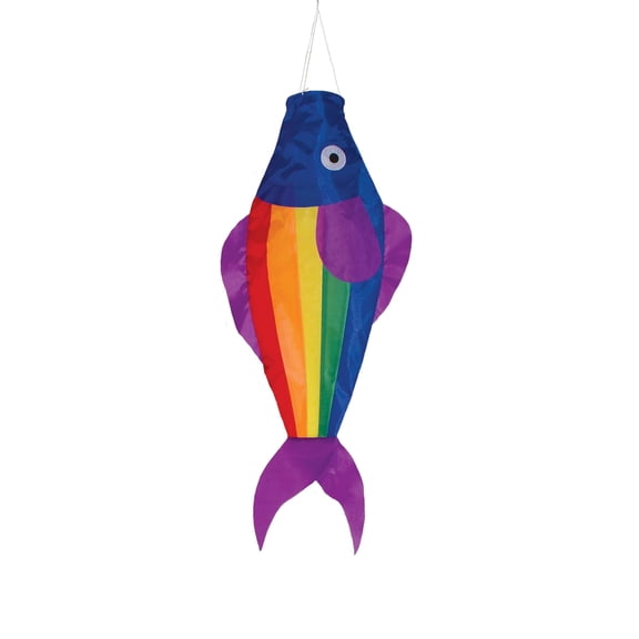 In the Breeze 4966 — Rainbow Trout Fish Sock, 26" — Colorful and Fun Outdoor Windsock for Yards, Gardens, Docks