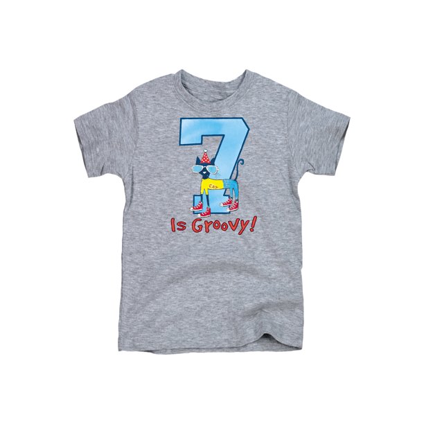 PETE THE CAT Pete The Cat 7Th Birthday Boys Youth Short Sleeve