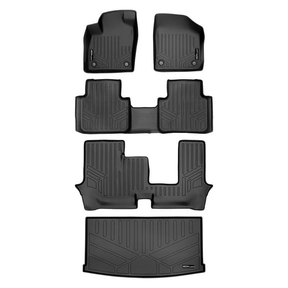SMARTLINER 4 Rows Custom Fit Floor Liners Compatible with 2018 - 2025 Volkswagen Atlas 7 Passenger (Gasoline)