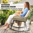 thumbnail image 4 of Outsunny 3 Pieces Wicker Patio Furniture Rocking Bistro Set with Cushions, 4 of 10