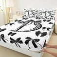 thumbnail image 3 of Feelyou Leopard Print Letter Twin Sheet Sets, Fashion Bowknot Monogrammed D Twin Fitted Sheet, Cool Girl Ribbon Flat Sheet, Luxury Bedroom Decor, 3-Piece, 3 of 7