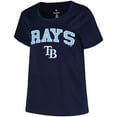 thumbnail image 2 of Women's Profile Navy Tampa Bay Rays Plus Size Arch Logo T-Shirt, 2 of 3