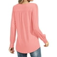 thumbnail image 5 of UVN Blouses for Women Pleated Long Sleeve Shirts Crew Neck Dressy Casual Tunic Tops, 5 of 9