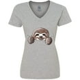 thumbnail image 3 of Inktastic KiniArt Sloth Women's V-Neck T-Shirt, 3 of 5