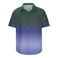 thumbnail image 4 of FRSASU Men's Vintage Bowling Shirts Hawaiian Casual Short Sleeve Button Down Stripe Printed Beach Shirt Summer Gradient Tops Purple, 4 of 5