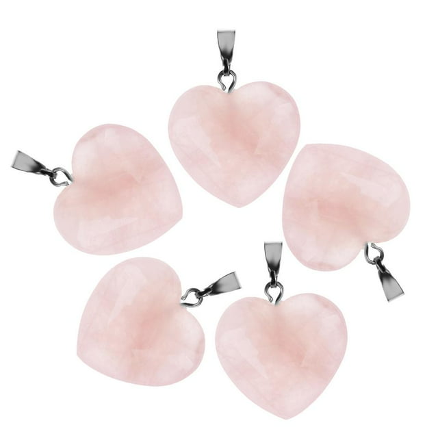 Collares con Piedras Cristal Rosado Salvador 5 Piezas