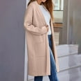 thumbnail image 7 of Baberdicy Cardigan Sweater Women's Autumn and Winter Solid Color Fashionable Thin Lapel Long Woolen Coat Casual Cardigan Women's Cardigans Khaki, 7 of 7