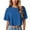 Z3Blue, variant on Trendfront Womens Solid Color Crop Tops Casual Round Neck T Shirts Fashion Short Length Tee Summer Loose Fit Stylish Daily Wear Pullover