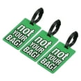 thumbnail image 1 of Equipaje Etiqueta, PVC Identificador Tarjeta Soporte Etiqueta, No Tu Bolsa Patrón Viaje Bolso Etiqueta con Ajustable Correa para Equipaje Maleta, Verde Paquete de 3, 1 of 5