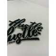 thumbnail image 3 of New, Rhinestone Patch, "Hustle" Super Blinged Patch with Adhesive, Size 6.5" Czech Rhinestones, DIY Applique for Hats, Shirts, Bags, & More, 3 of 4
