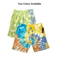thumbnail image 3 of Ben Din Clothing Men's Tie Dye Swim Trunks Cotton Beach Shorts, Orange, 3 of 9