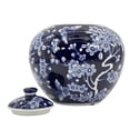 thumbnail image 5 of Dark Blue Lotus Flower Ceramic Chinoiserie Ginger Jar 8", 5 of 6