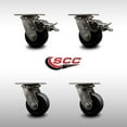 thumbnail image 2 of 4 Inch 316SS Polyolefin Swivel Caster Set with Ball Bearings 2 Brakes SCC, 2 of 2