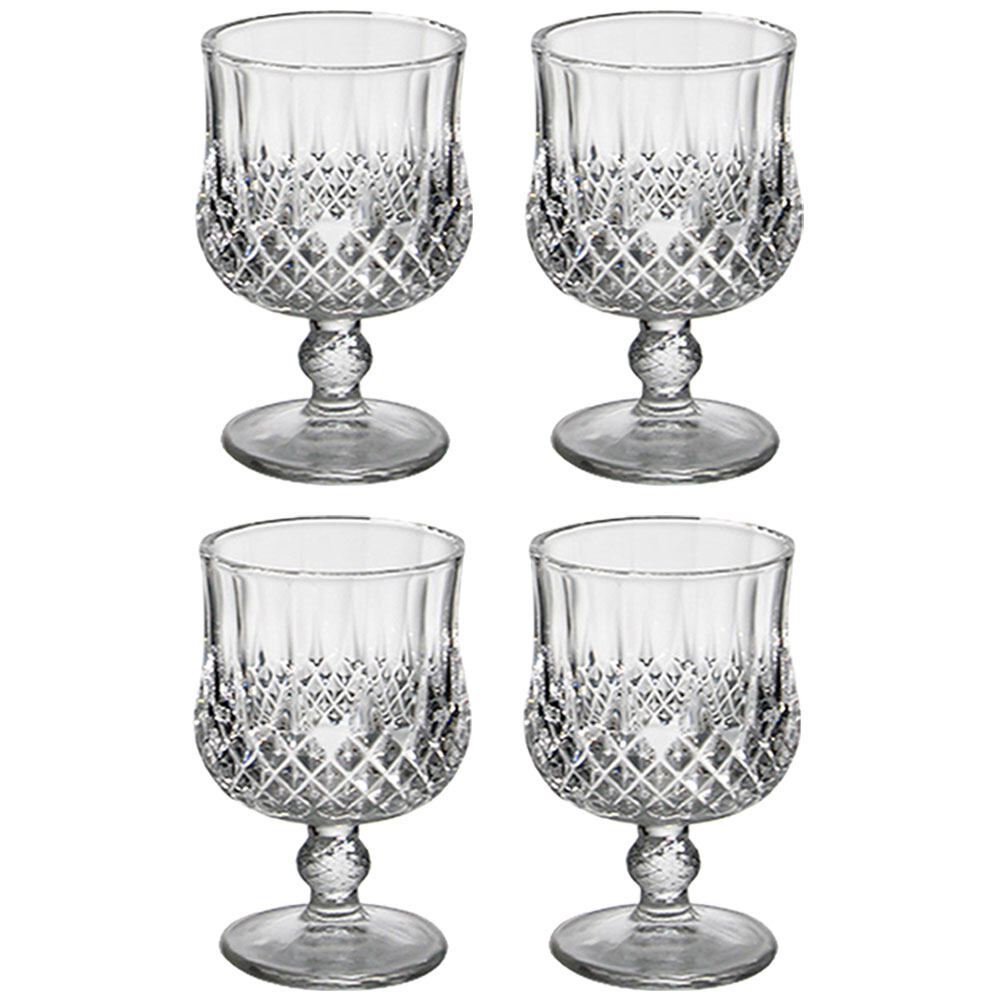 4pcs Glass Wine Glasses Frosted Goblets Party Champagne Goblet Red Wine